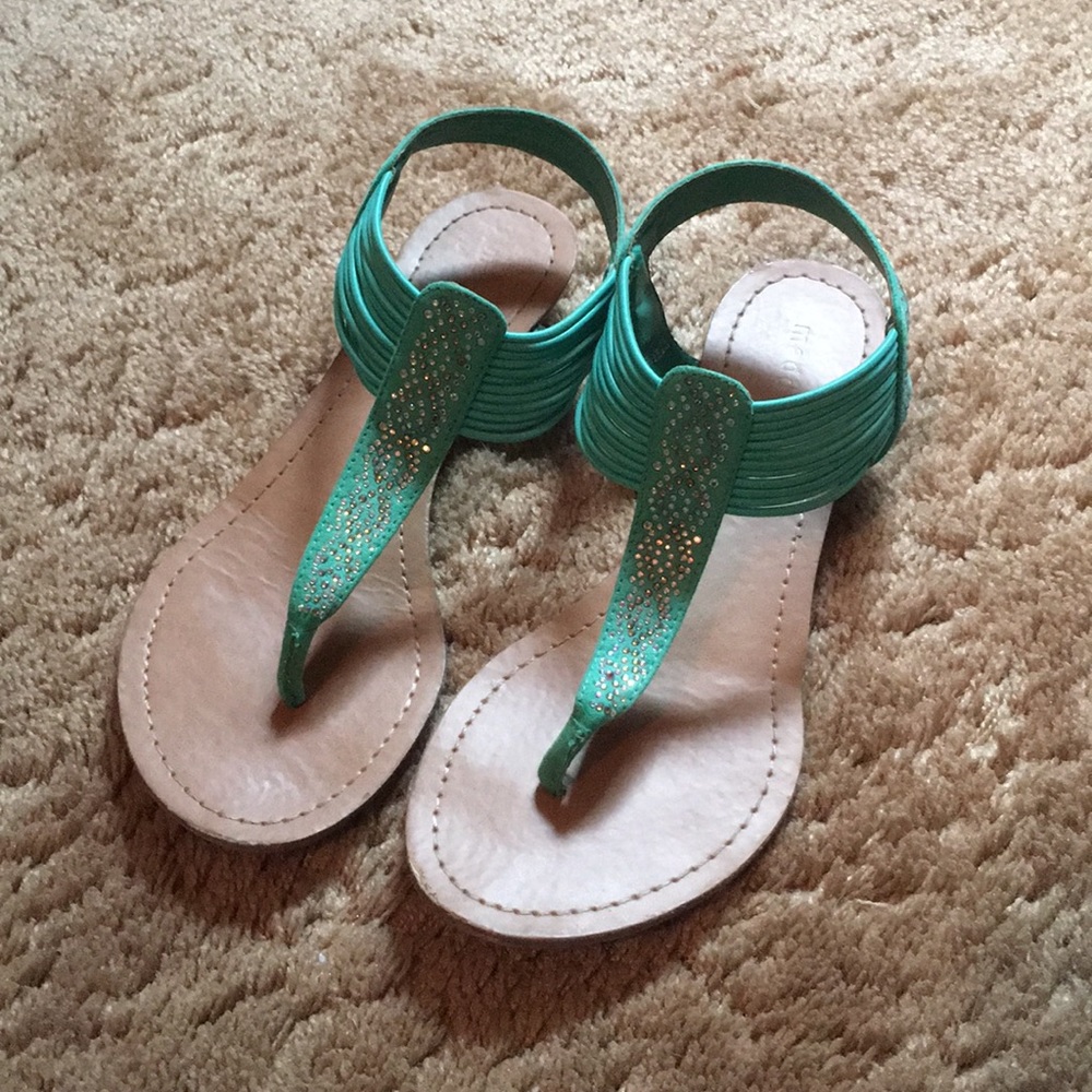Turquoise Madden Girl Sandals 7